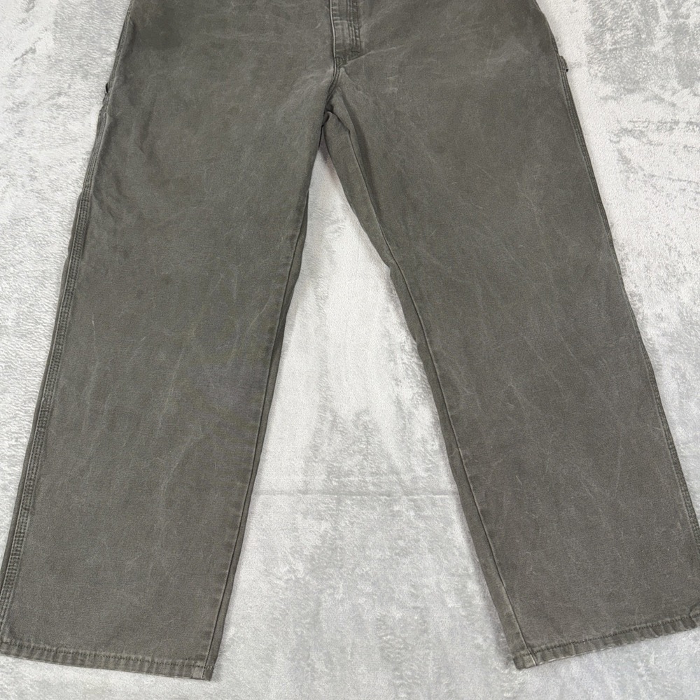 Dickies Carpenter Pants Men's 42x30 Olive Green Relaxed Fit Canvas Workwear - Picture 4 of 11